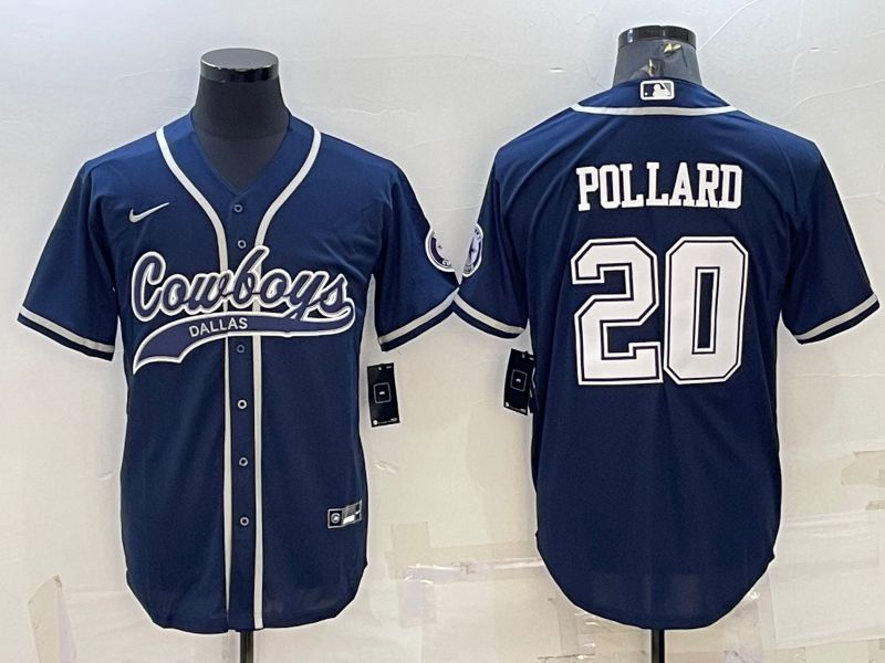 Men Dallas Cowboys #20 Pollard Blue 2022 Nike Co branded NFL Jerseys